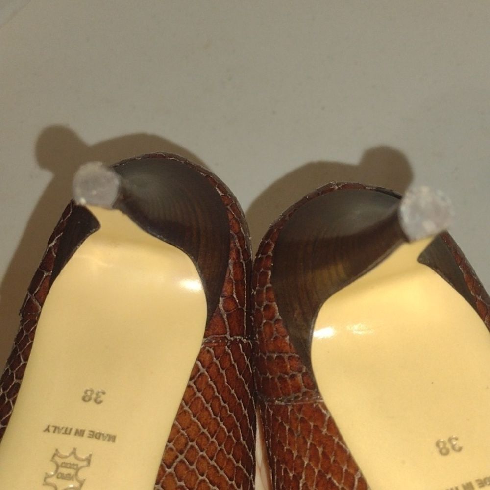SNAKESKIN Escada Heels brownish reddish color size 38 - Picture 7 of 12